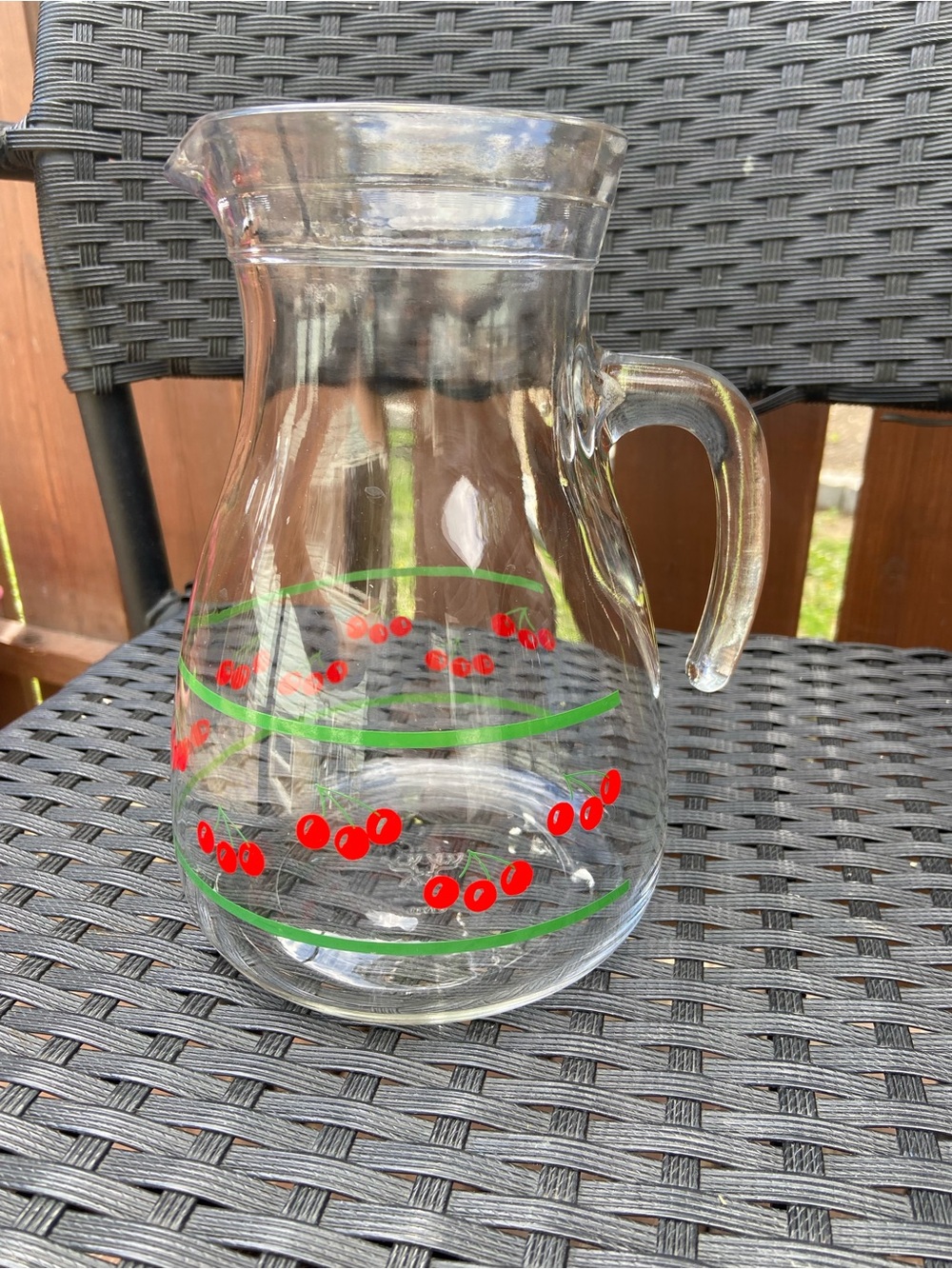Vintage Cerve glass cherry pitcher